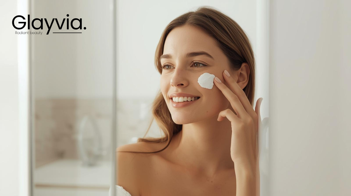 Australian girl doing skincare