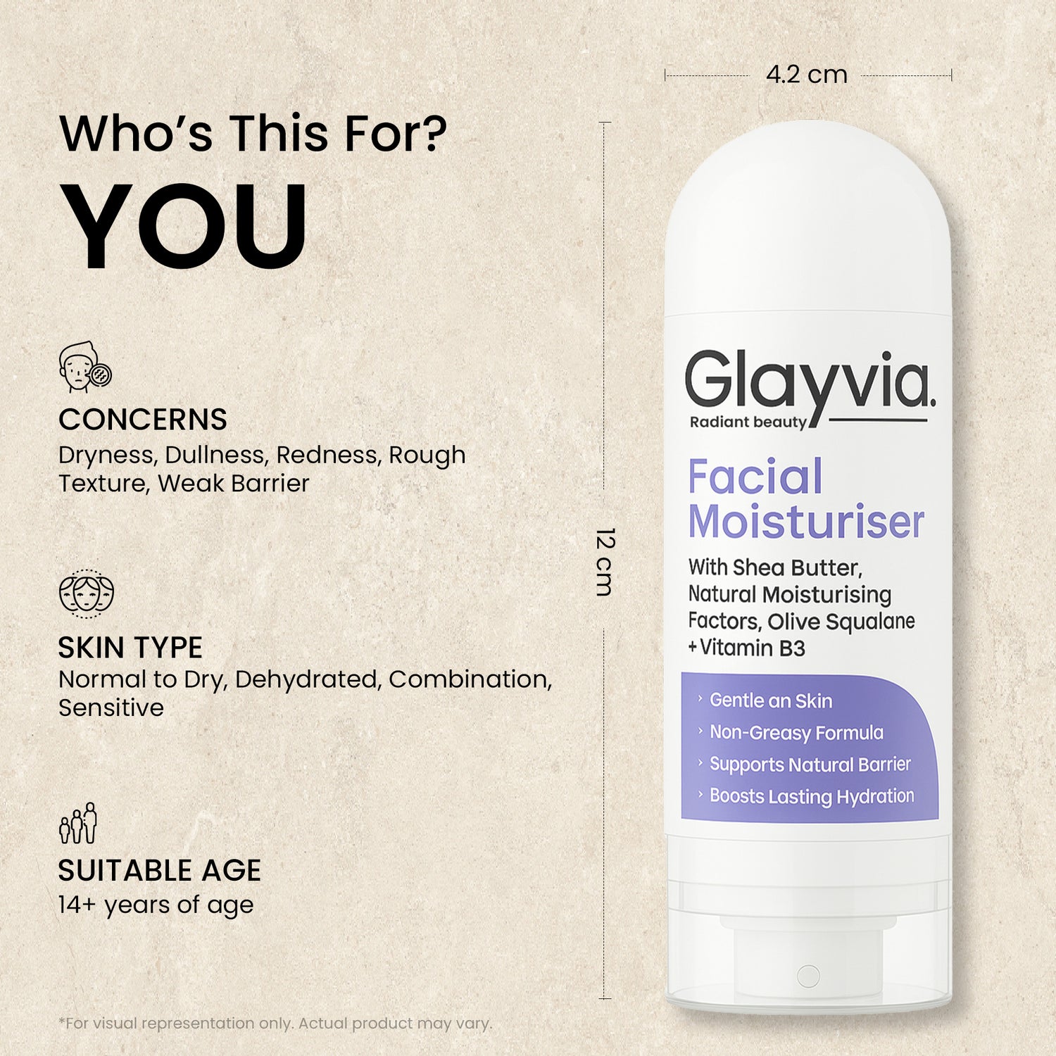 Barrier + Hydration Facial Moisturiser With Shea Butter, Squalane &amp; Vitamin B3 | 50ml