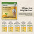 Glayvia Vitamin C skincare routine kit with step-by-step instructions on a beige background
